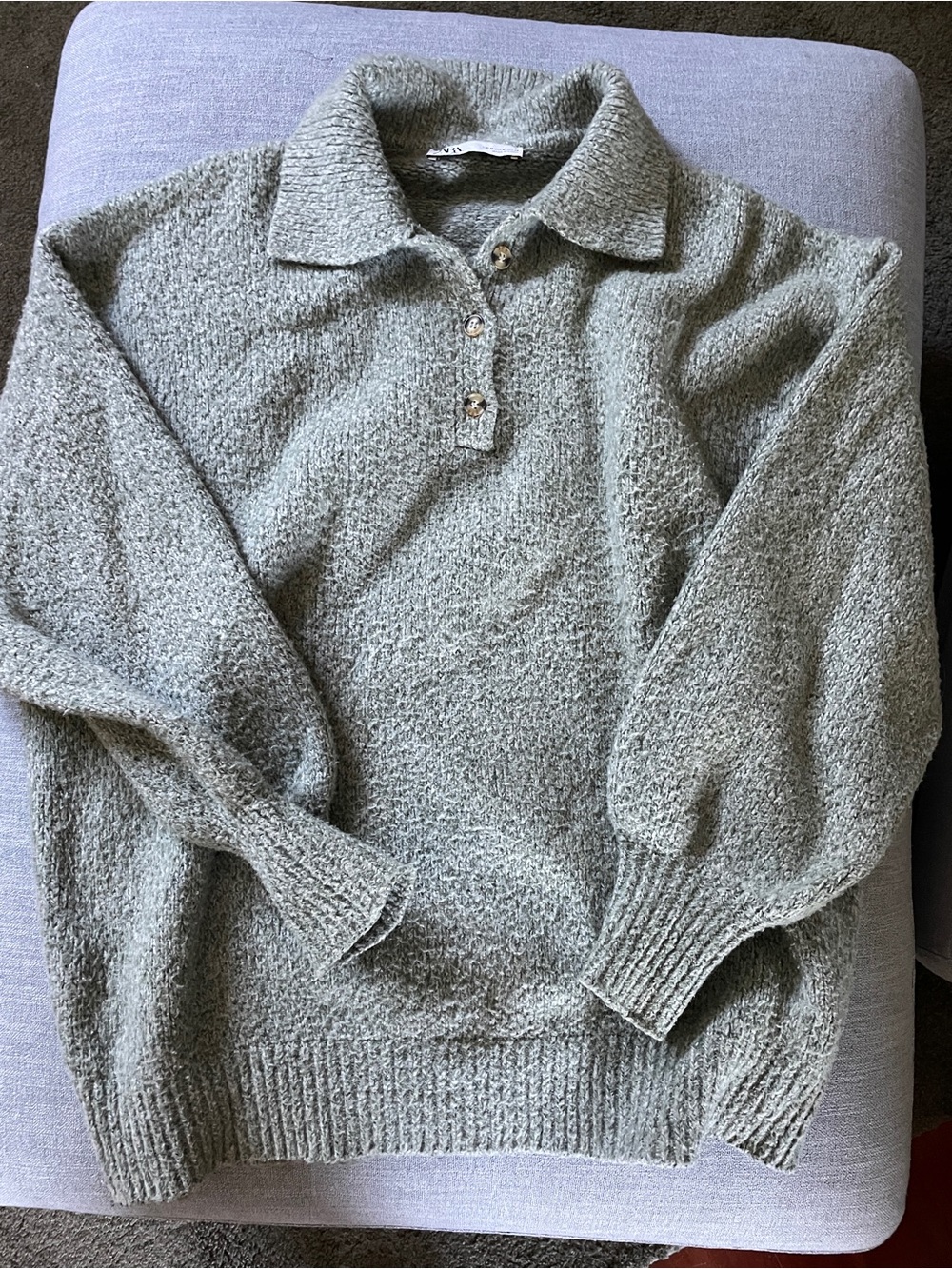 Zara Women's Textured V-Neck Sweater